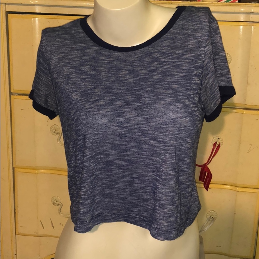 Blue & white crop top